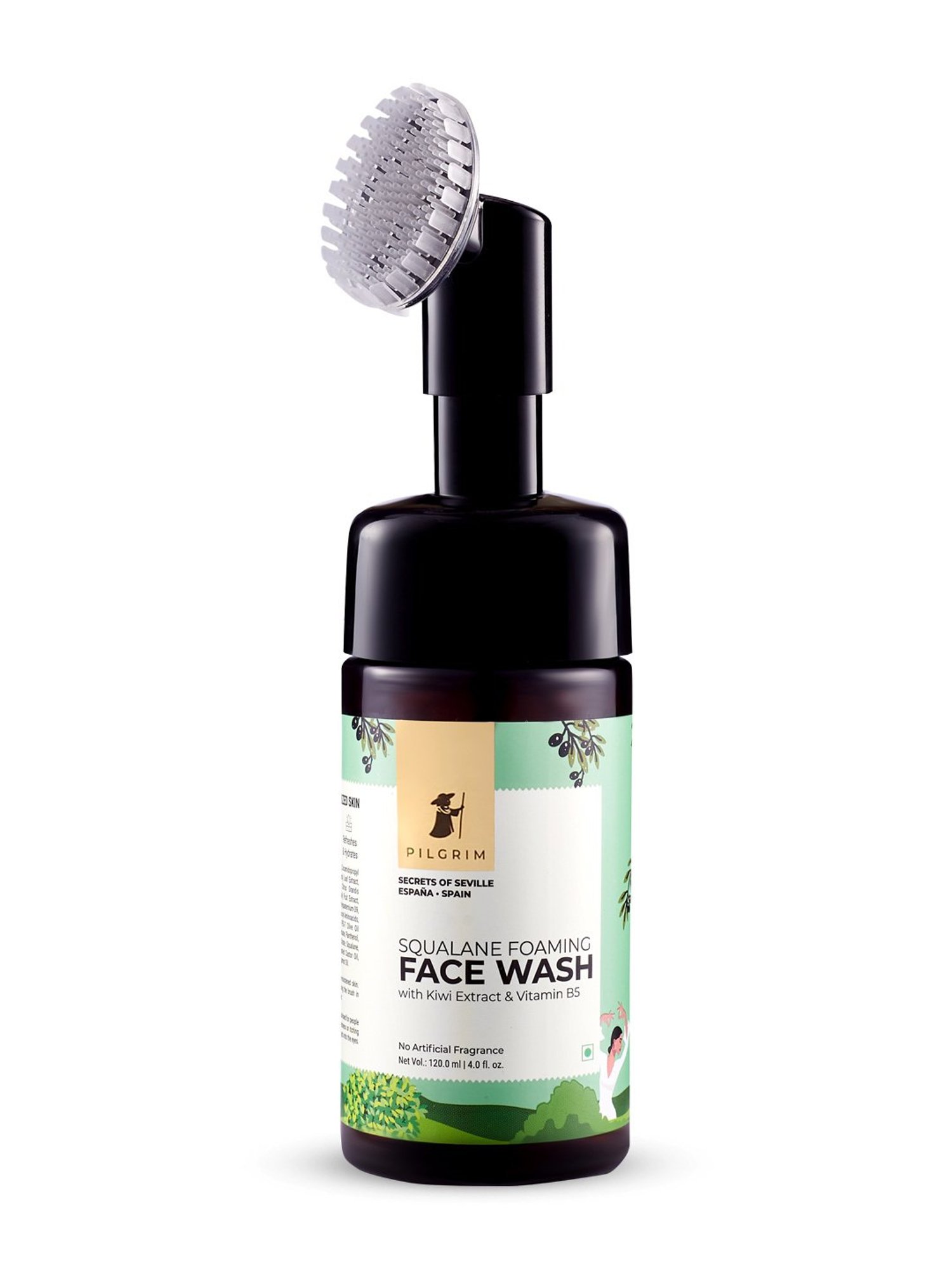 Pilgrim Squalane Foaming Face Wash with Kiwi Extracts & Aloe - 120 ml