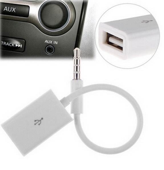 3.5mm Male auX audio Plug Jack to USB 2.0 Female Adapter Cable