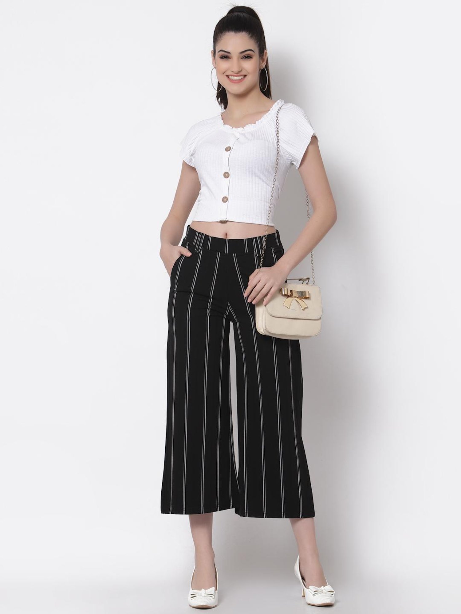 Westwood Black Striped Palazzos