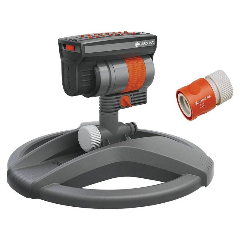 Gardena 84-BZMX Outdoor ZoomMaxx Oscillating Sprinkler on Weighted Sled Base