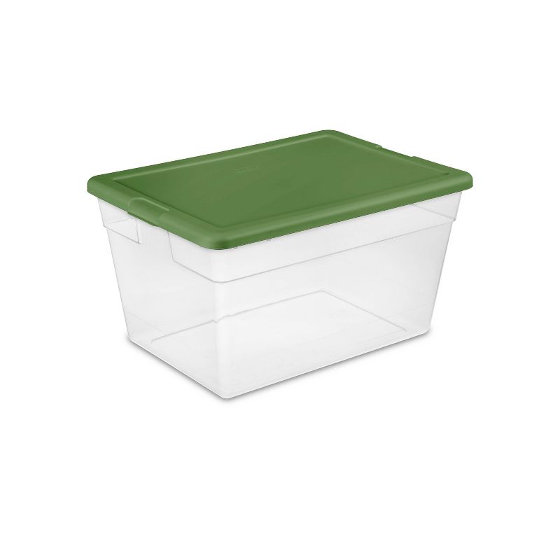 Sterilite 56qt Non Latching Bin with Lid Red/Green