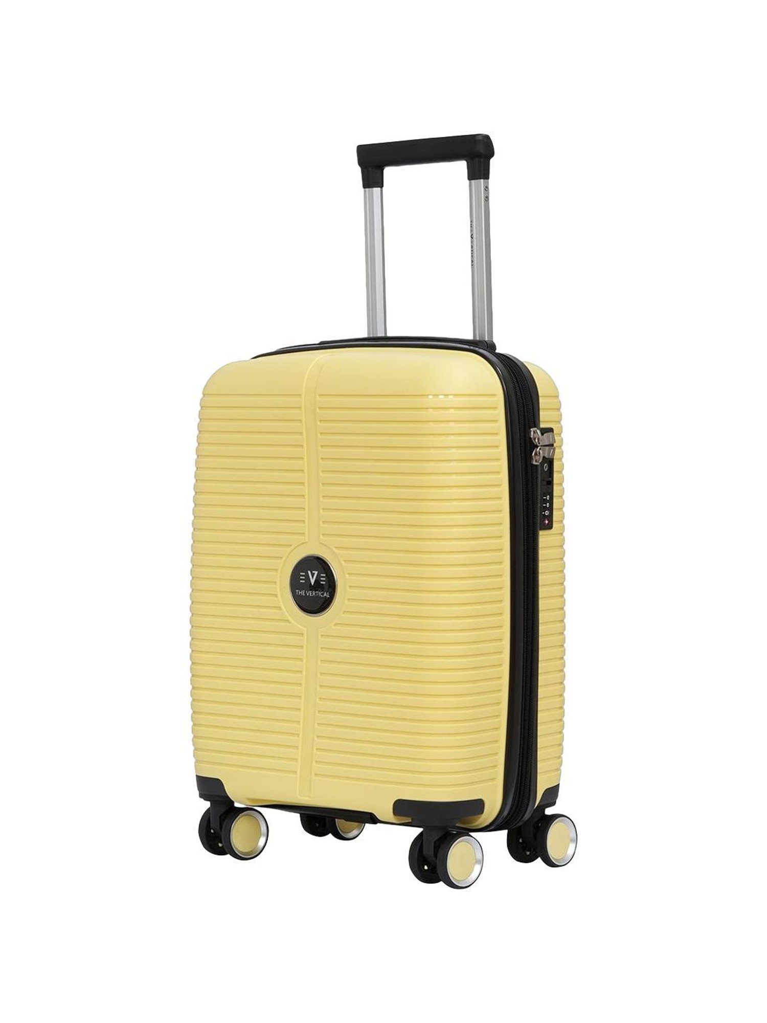 The Vertical Stellar Yellow Wheels 8 Small Hard Cabin Trolley Bag