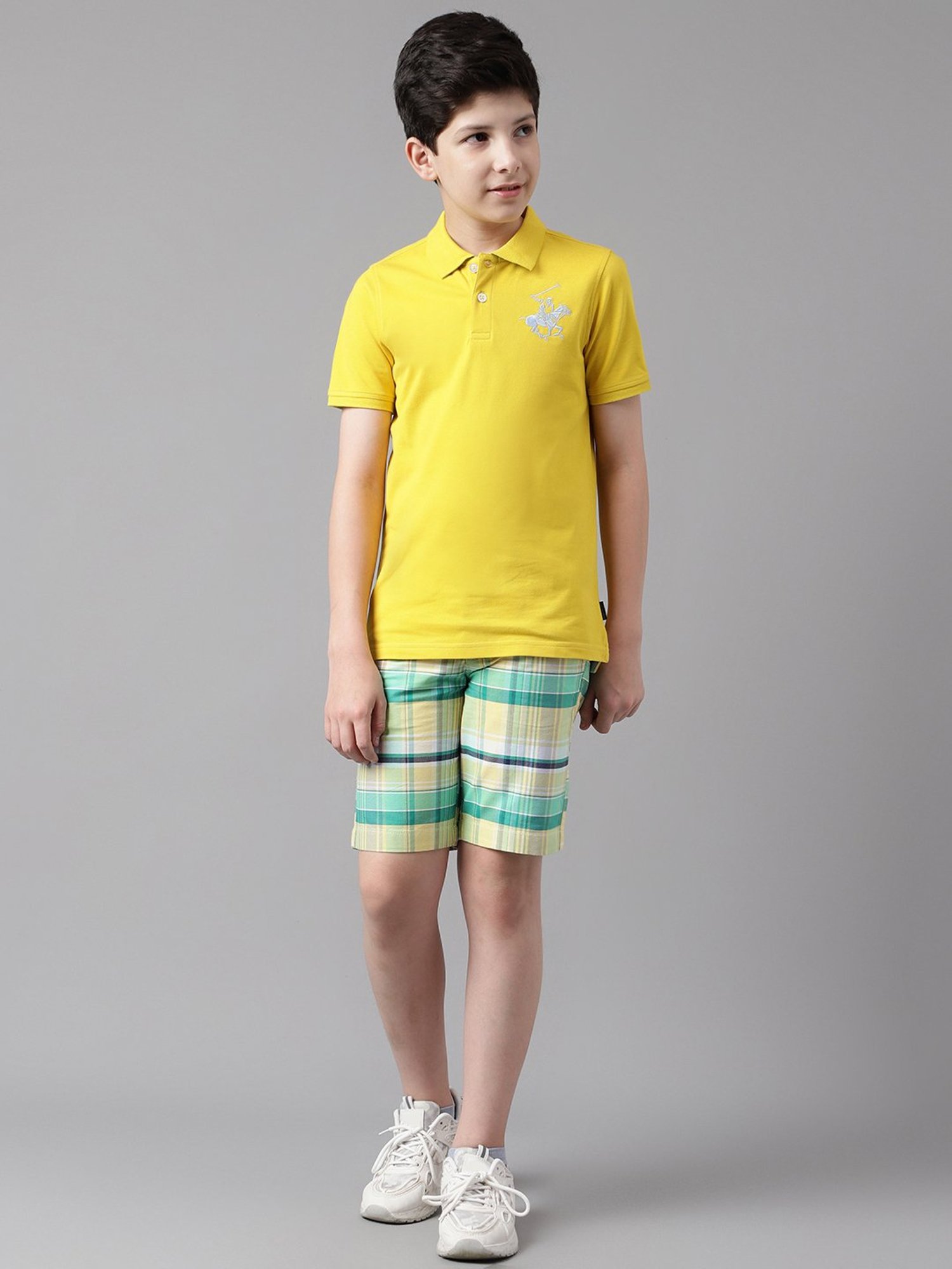 Beverly Hills Polo Club Kids Yellow Solid Polo T-Shirt