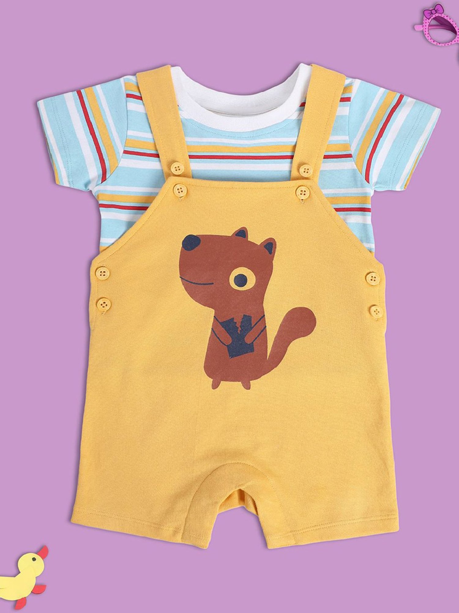 VASTRAMAY Girls Green Printed Clothing Sets