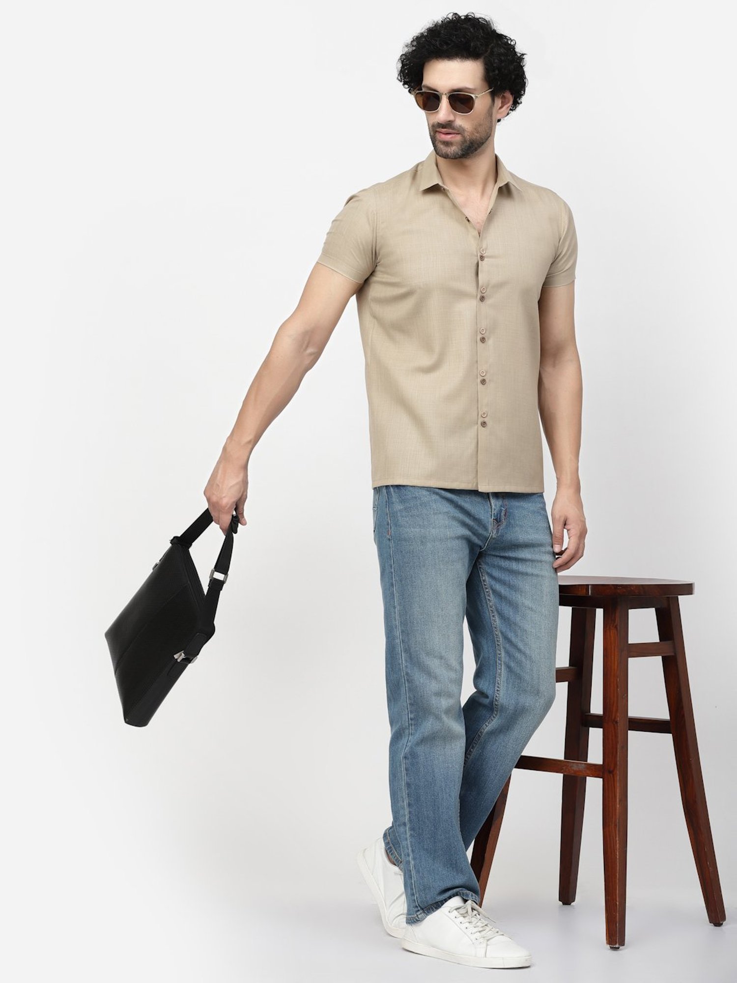 Lela Beige Regular Fit Shirt