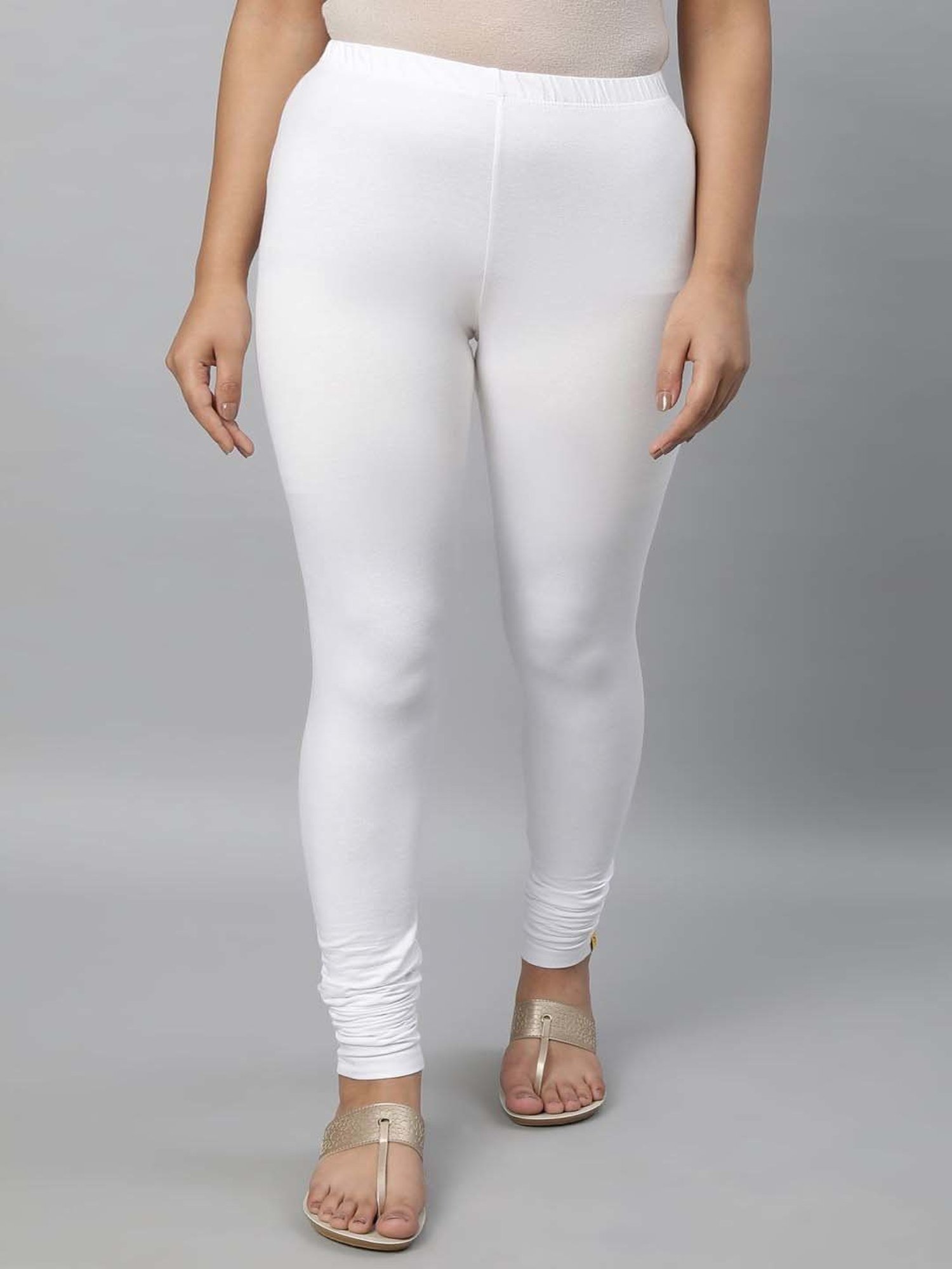 Aurelia White Cotton Regular Fit Churidar