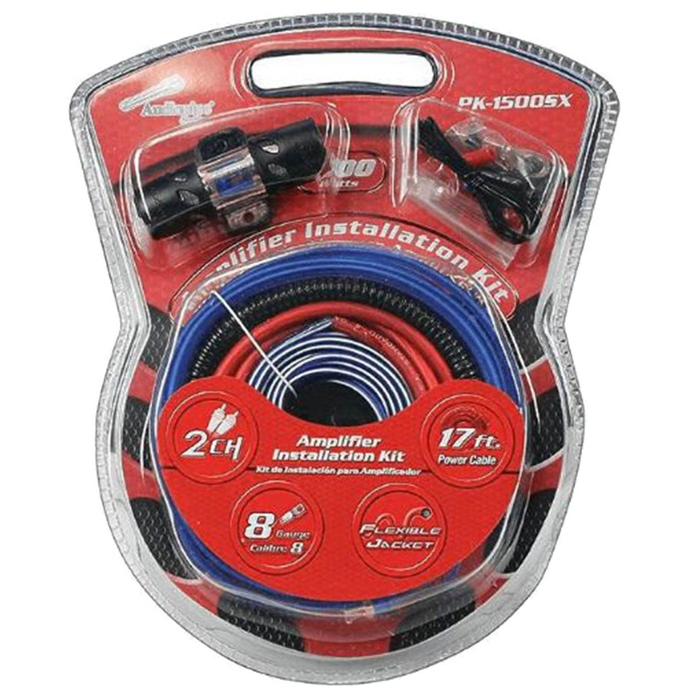 Audiopipe 8 G.A. Wiring Kit for Car Audio Systems Up To 1500 Watts (2 Pack)