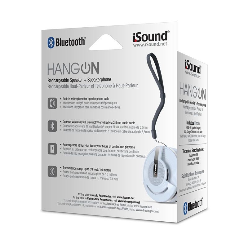 iSound Hang On Bluetooth Speaker with Microphone (white)