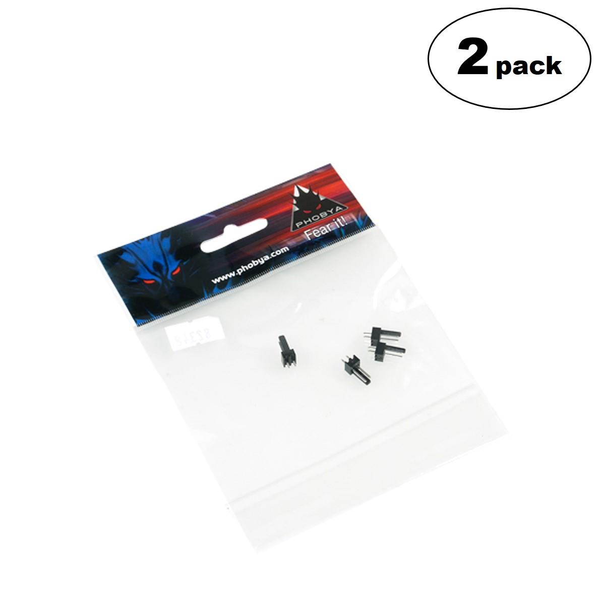 Phobya Fan Power Connector 2 Pin, Male, 4 pcs, 2-pack