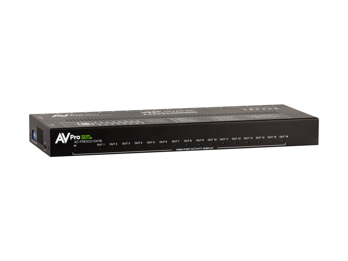 AVPro Edge AC-FRESCO-DA116 4K60 18Gbps HDR 1x16 HDMI 2.0 Large-Scale Distribution Amplifier with EDID Control