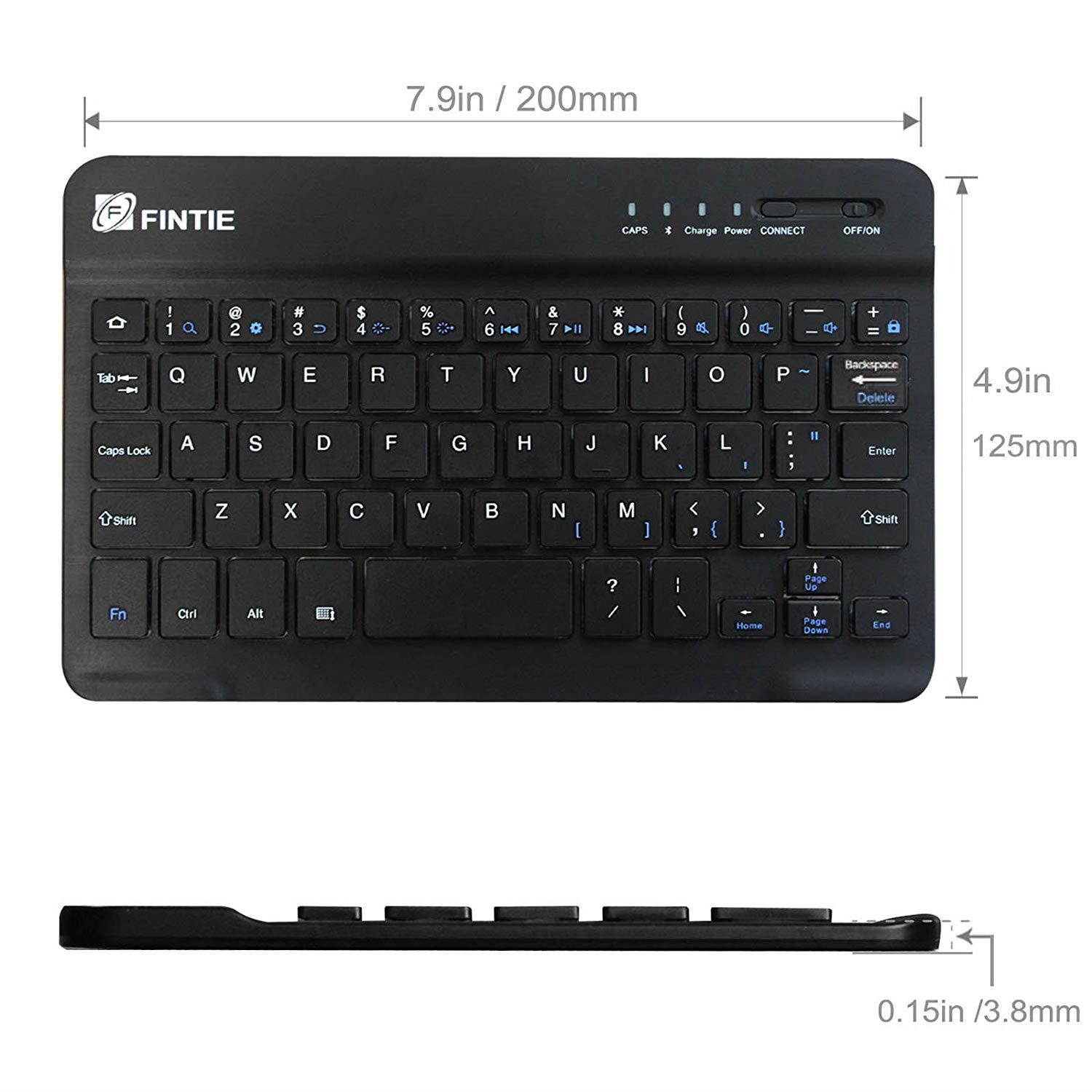 Fintie Ultrathin Wireless Bluetooth Keyboard 4mm 7-Inch Black