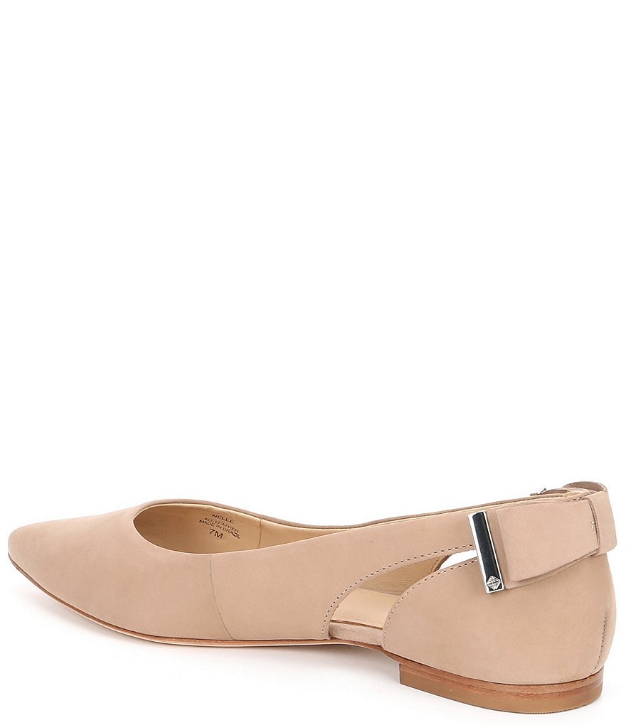 Antonio Melani Nelle Suede Bow Detail & Cut-Out Leather Flats