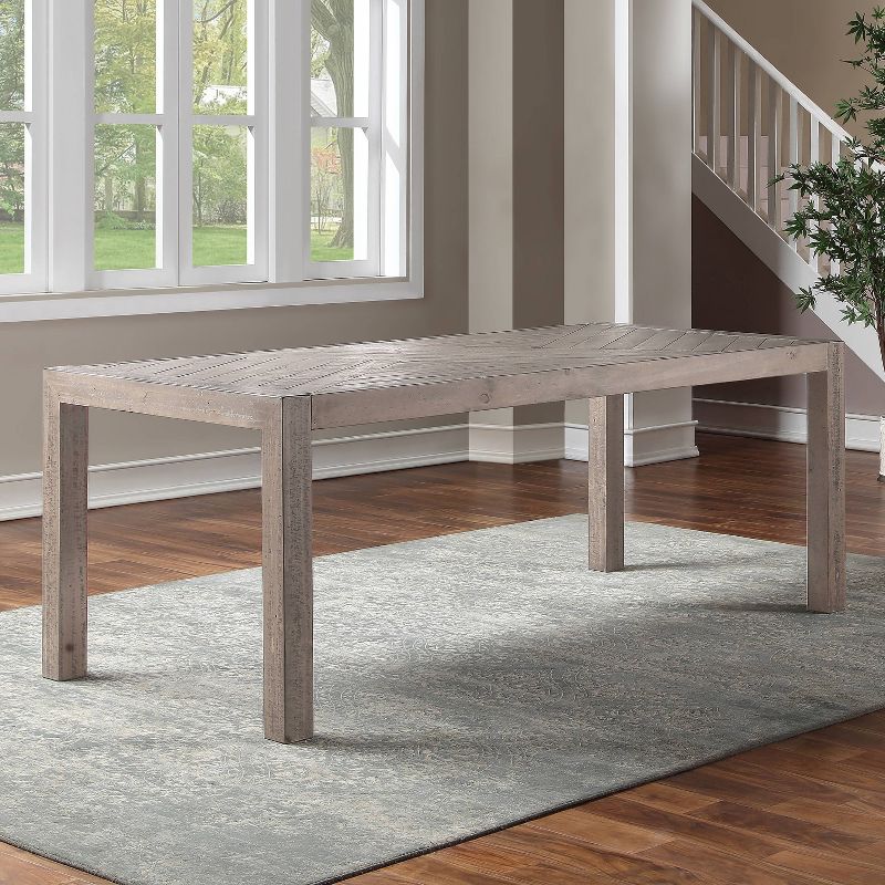 Auckland Dining Table Reclaimed Wood Weathered Gray - Steve Silver Co.