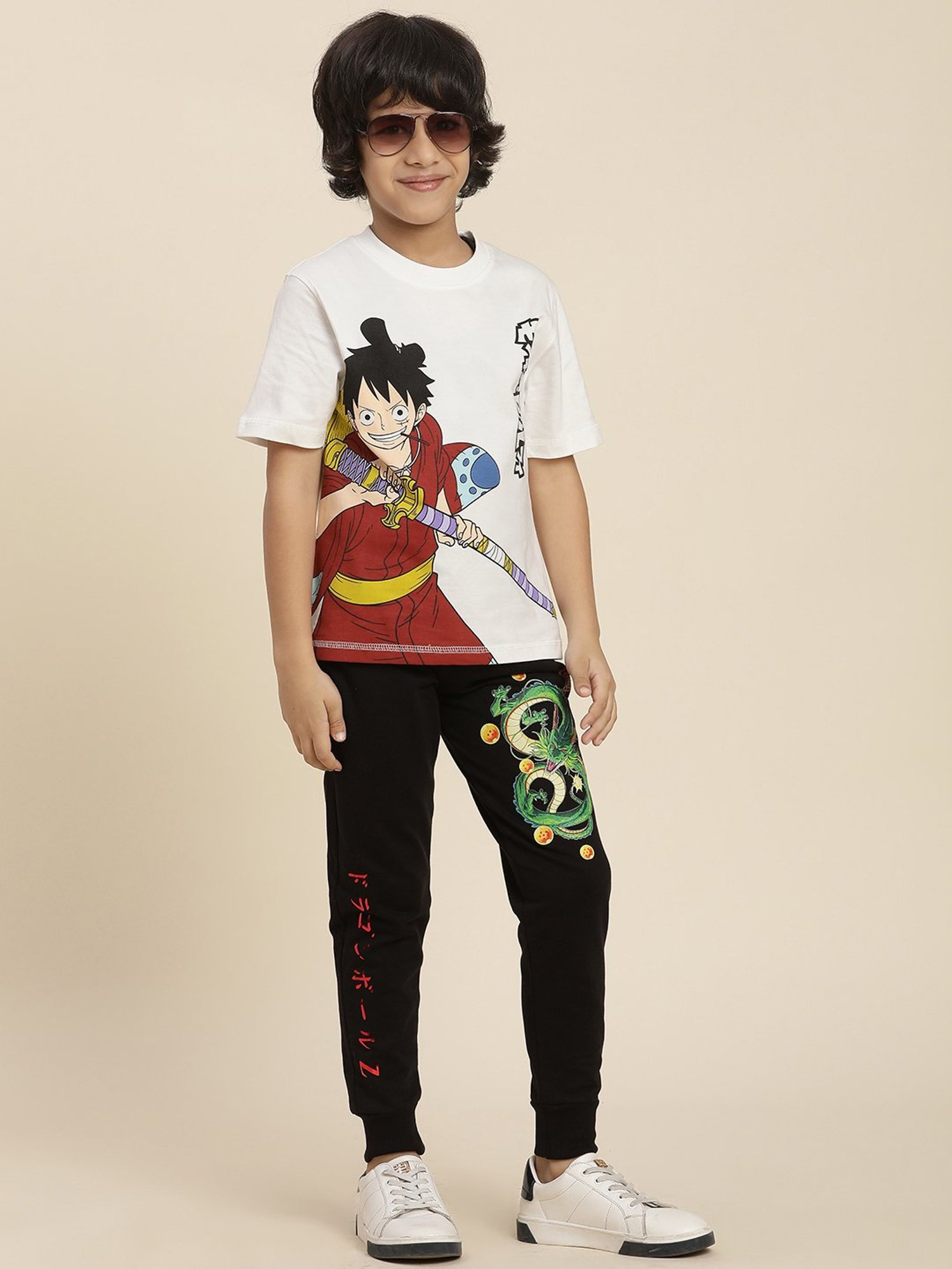Boysville Dragon Ball Z Printed Black Regular Fit Joggers For Boys