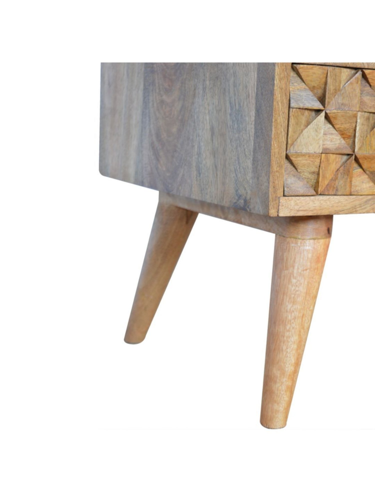 Artisan Furniture Brown Diamond Carved TV Unit (Natural Oak-ish Finish)