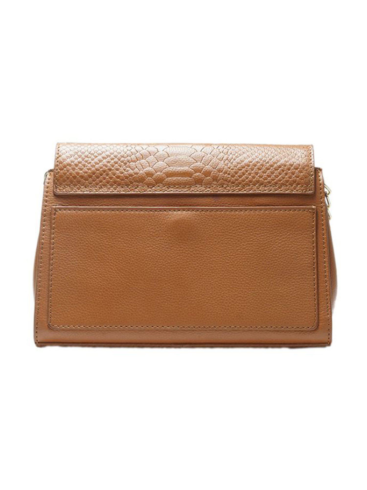 RI2K London Tan Leather Medium Animal Effect Cross Body Bag