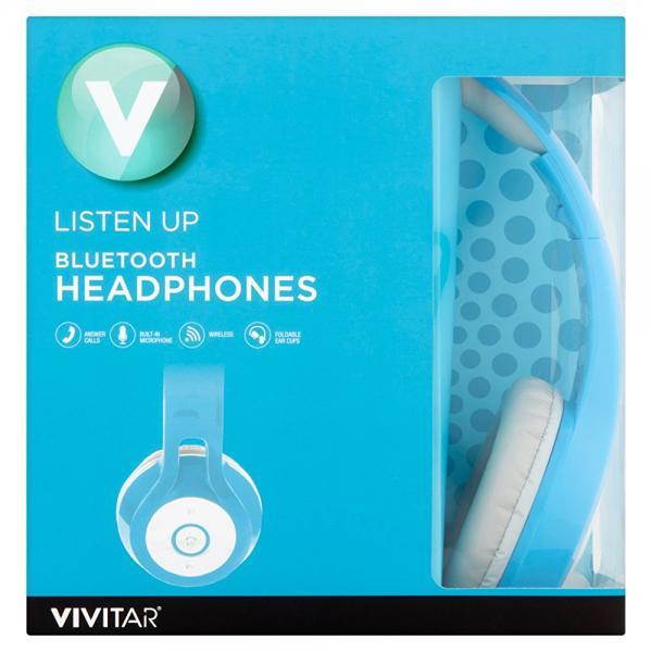 Vivitar Listen Up Bluetooth Over Ear Headphones (Blue)