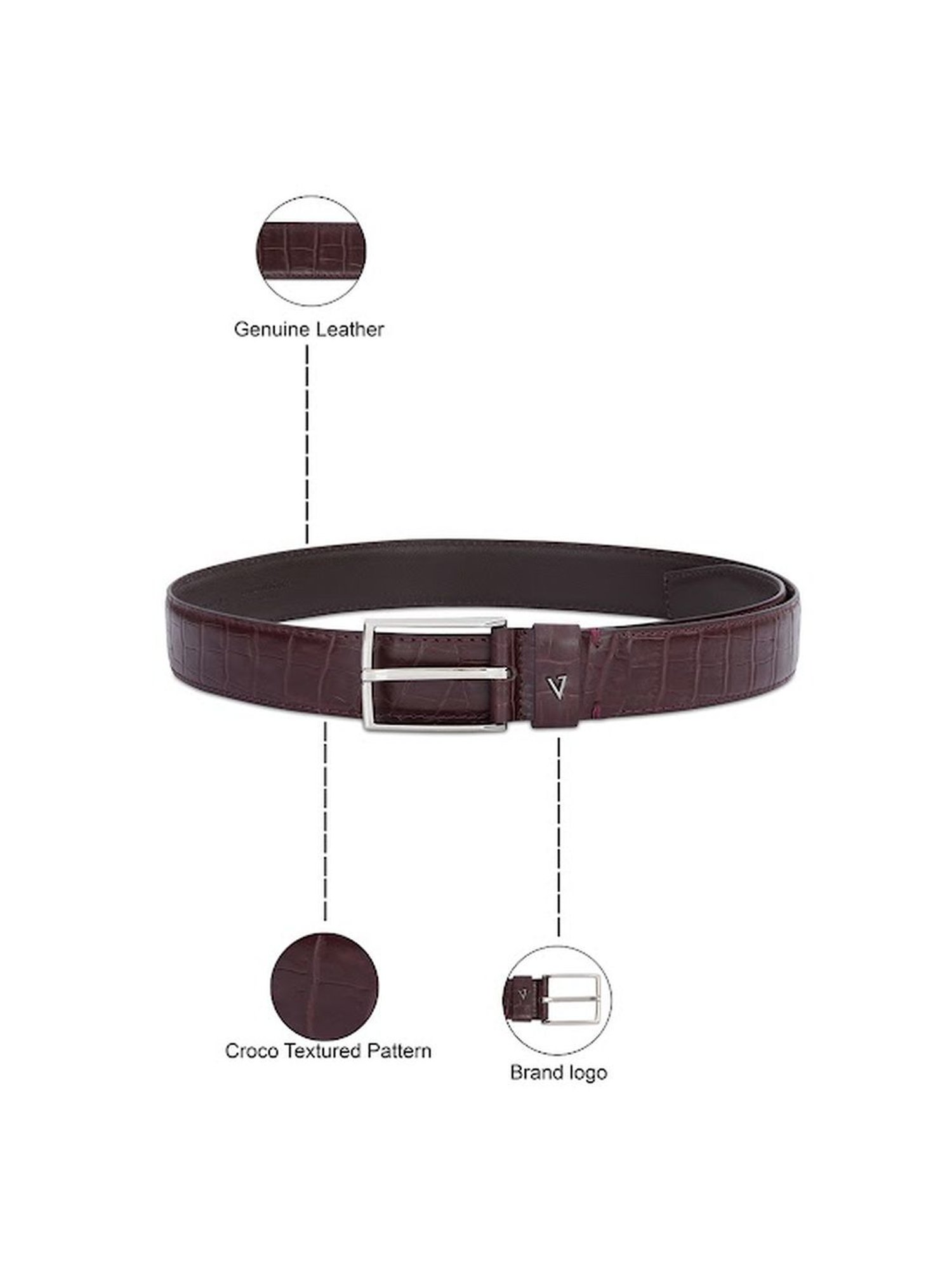 Crusset Black Leather Formal Belt for Men
