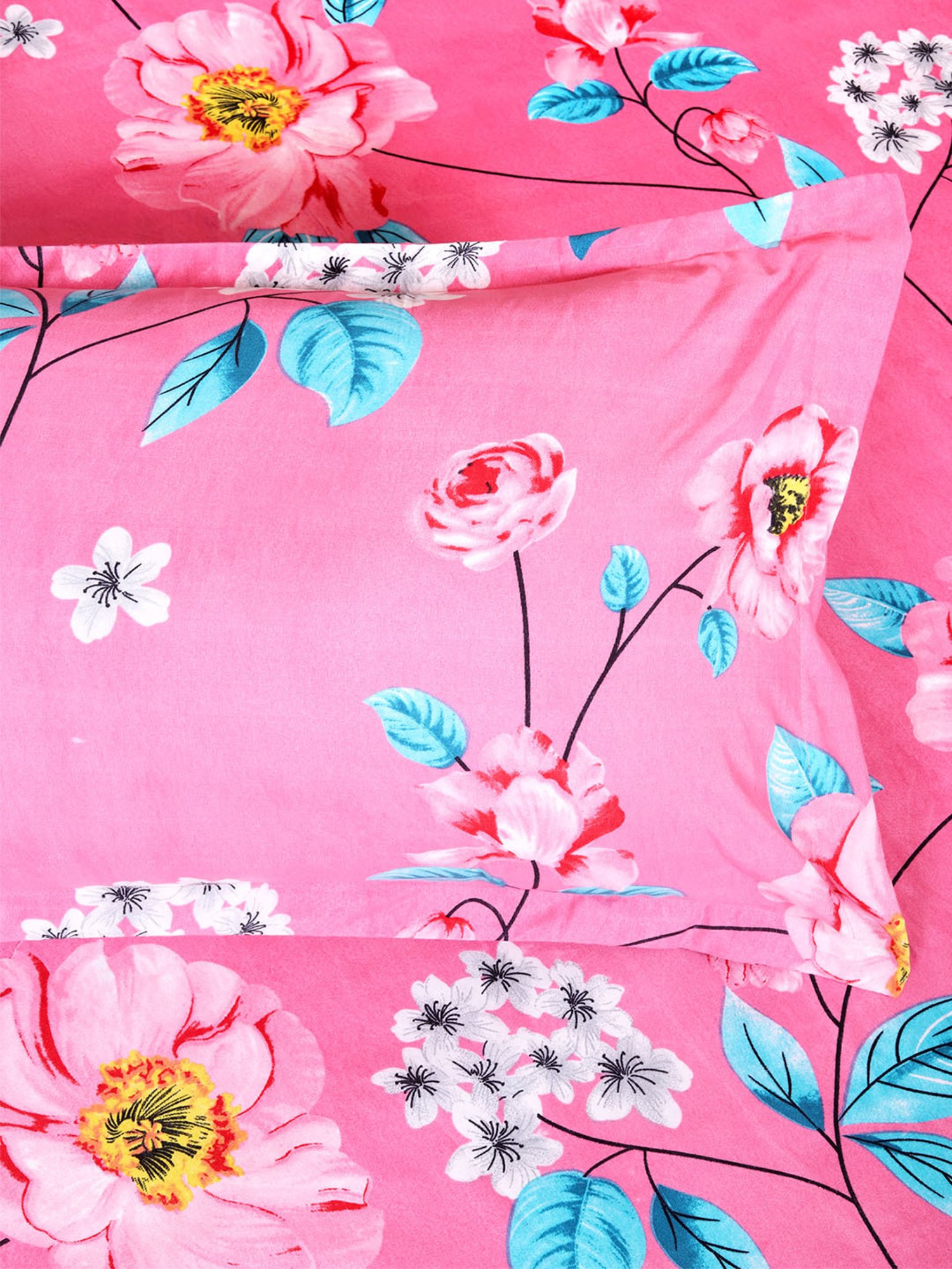 Romee Pink Microfibre Floral Bed Sheets