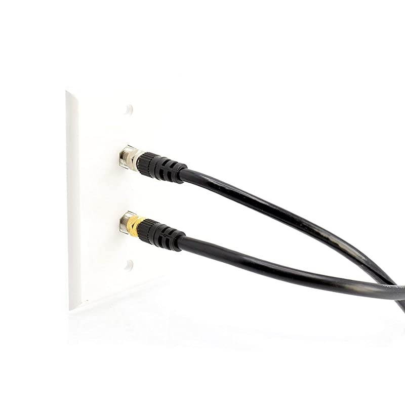 Coaxial Cable Coax Cable 50ft with Easy Grip Connector Caps Black 75 Ohm RG6 FType Coaxial TV Cable 50 Feet Black