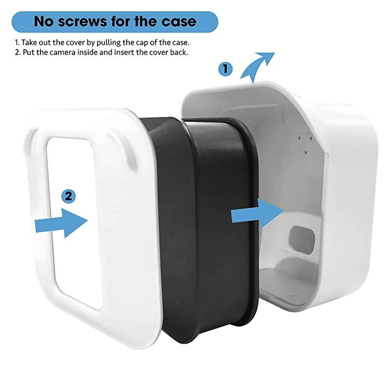 Hard Case for Blink XT 2 Camera wMount Bracket White 1 pcs Blink XT Covers wGlarereducing Hood Indoor Outdoor Blink Camera Cover Case Swivel Rotating Wall Mounting Housing Stand by