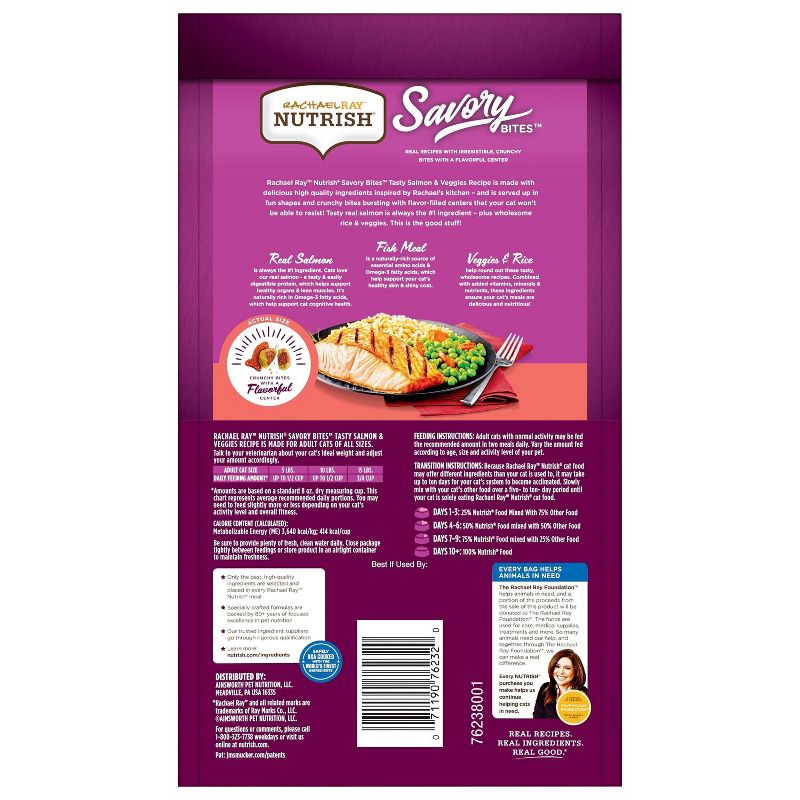 Rachael Ray Nutrish Tasty Salmon and Veggies Recipe Dry Cat Food - 2.5lbs