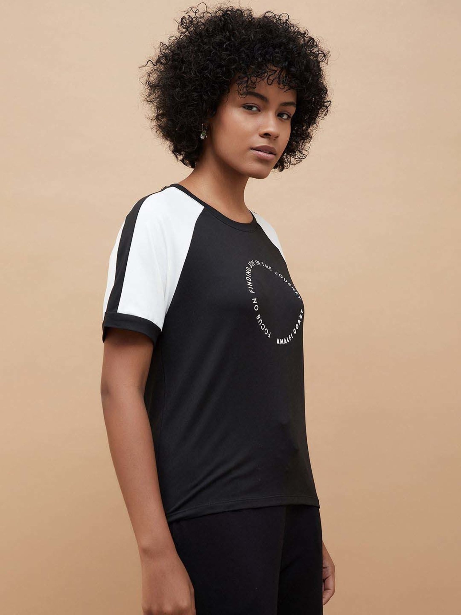 KAPPA Black Printed Sports T-Shirt