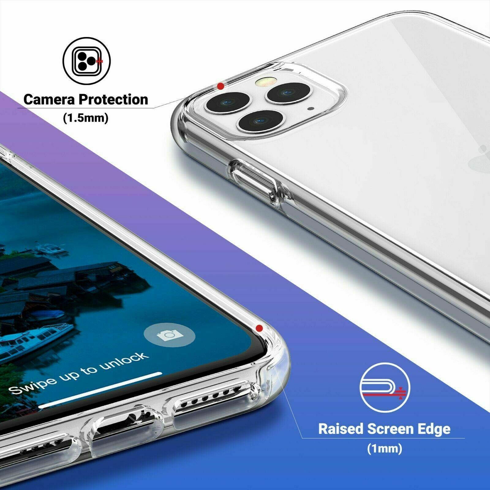 For  iPhone 11/11 Pro Max Silicone Transparent Clear Case Slim Cover USA