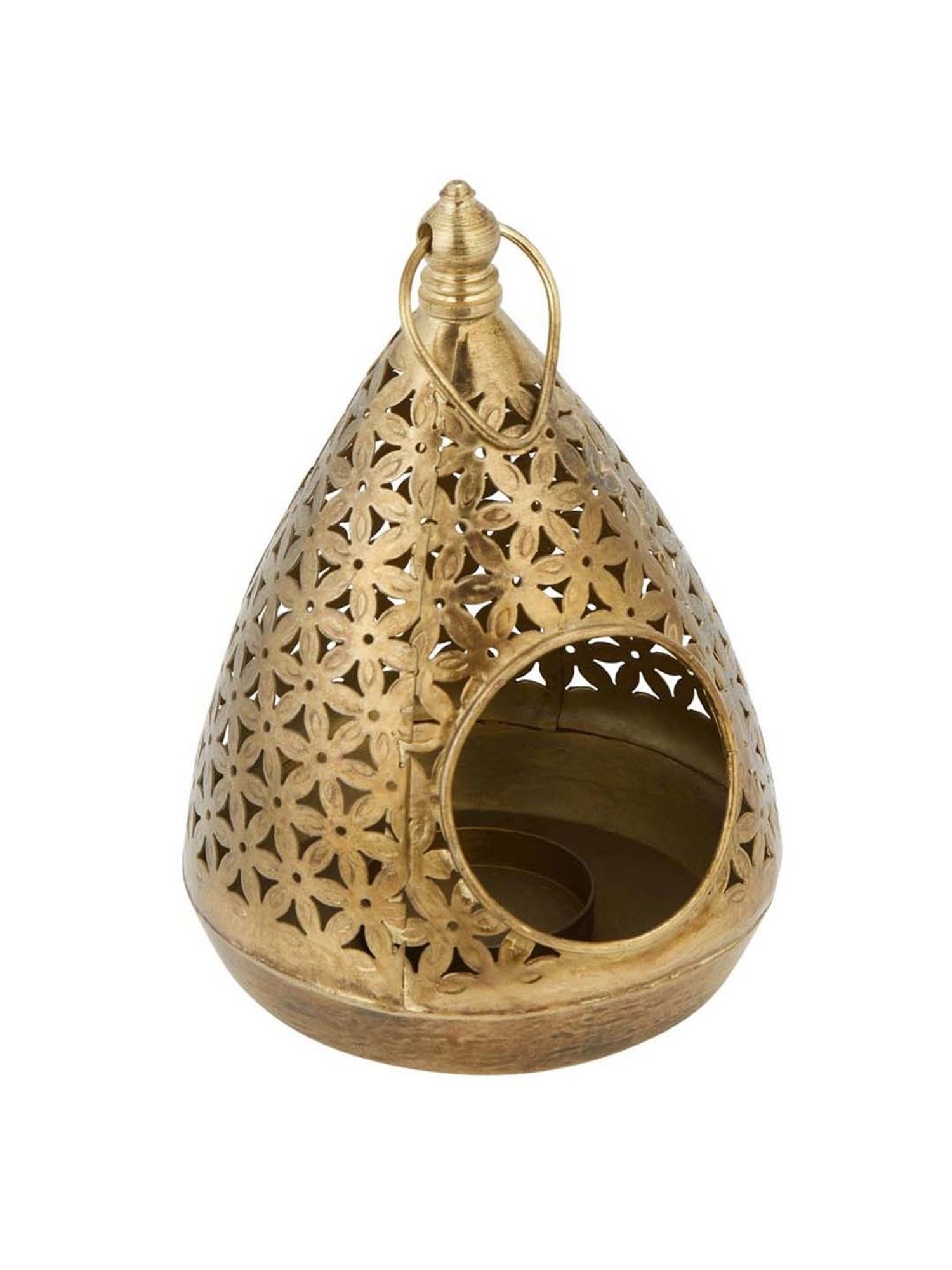 Fabindia Home Soha Gold Metal Hanging Lantern