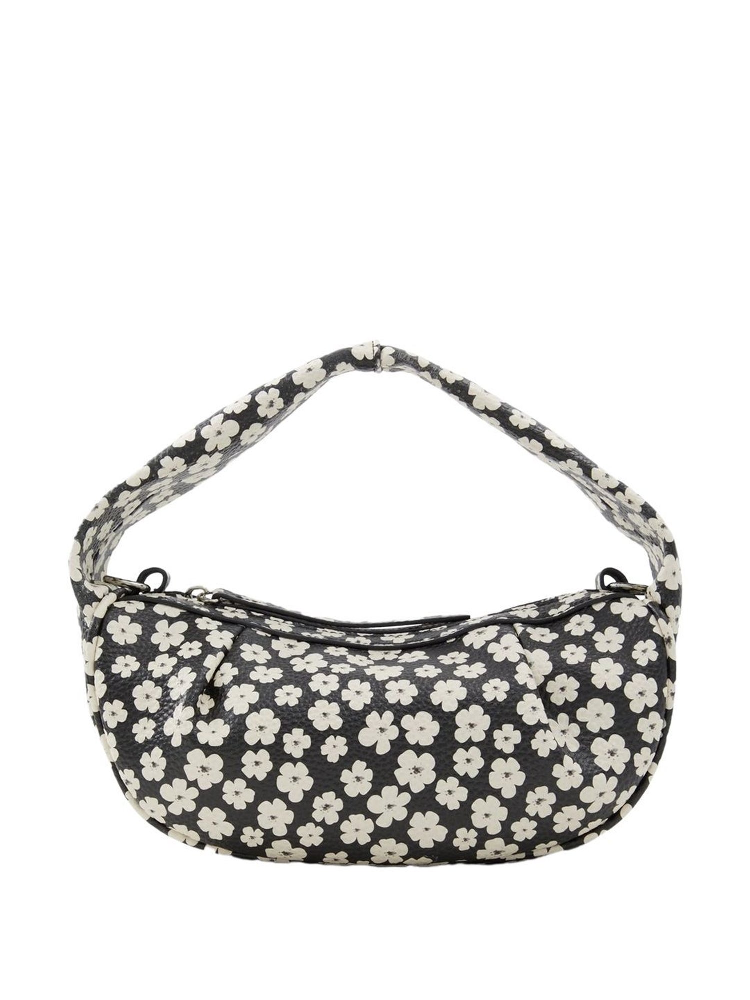 Call It Spring Black & White Floral Small Sling Handbag