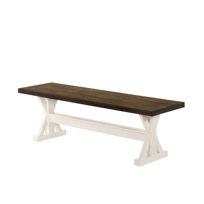 Lexington Dining Bench White/Brown - Lane Home Furnishings