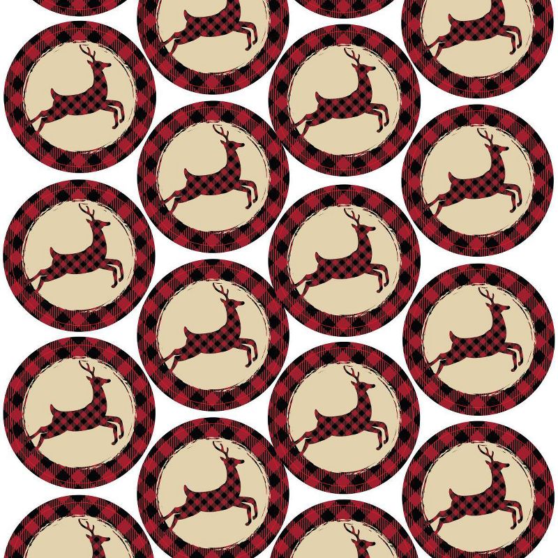 25ct Buffalo Plaid Reindeer Seals