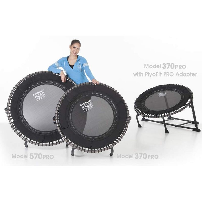 JumpSport 350 PRO Indoor Heavy Duty Lightweight 39-Inch Fitness Trampoline, Black