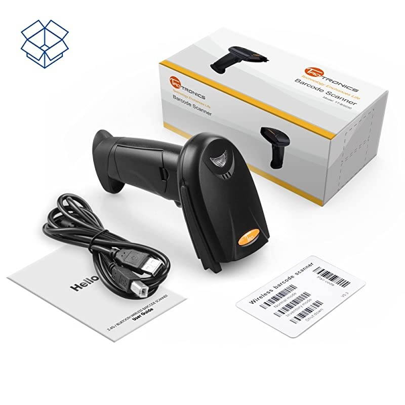 Barcode Scanner  2in1 Bluetooth Barcode Scanner Wireless and Wired Portable Bar Code Scanner USB Barcode Reader for Computer iPhone iPad and Other Android Smartphone Tablet