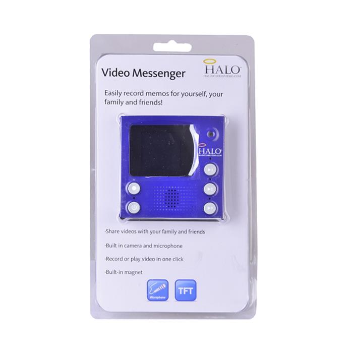 Halo LCD Personal Video Camera Messenger w/ Built-in Mic & Magnet Portable(Blue)