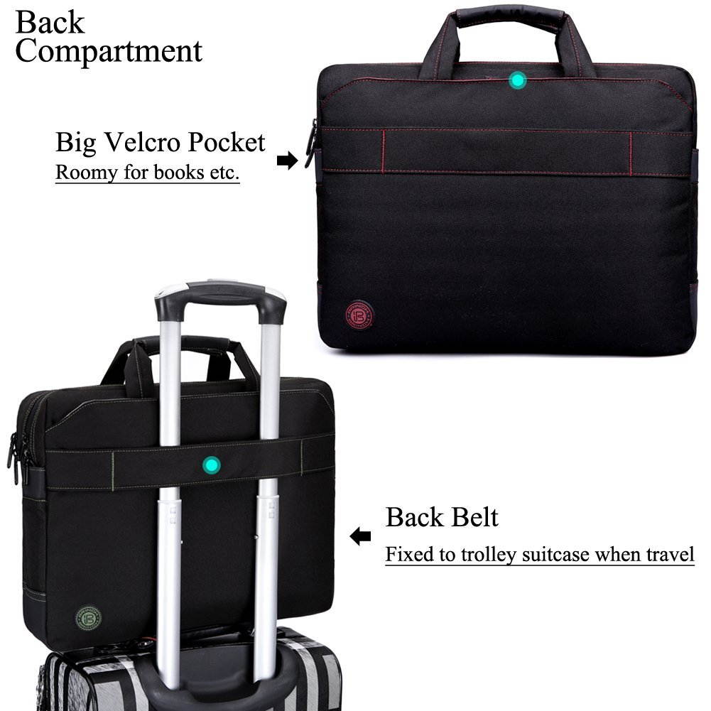 BRINCH 15.6 Inch Nylon Shockproof Carry Laptop Case Messenger Bag For 15 - 15.6 Inch Laptop / Notebook / MacBook / Ultrabook / Chromebook with Shoulder Strap Handles and Various Pockets,Black+Green