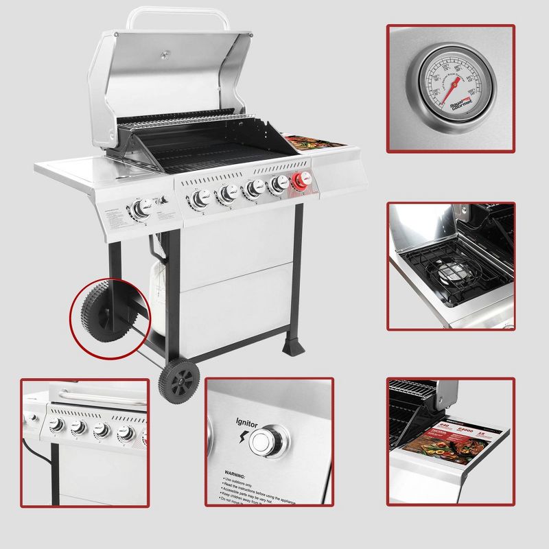 Royal Gourmet 5-Burner Gas Grill With Side Burner GA5401T