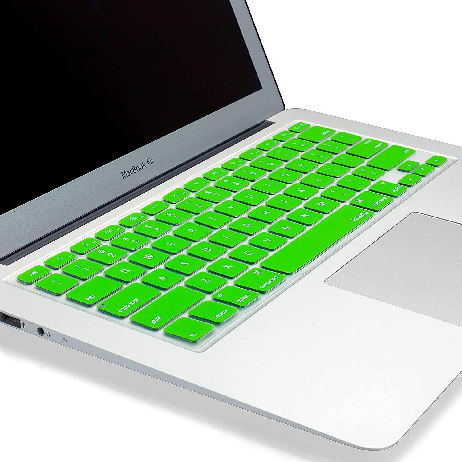 Kuzy - GREEN Keyboard Silicone Cover Skin for MacBook Pro 13" 15" 17" Aluminum Unibody (with or w/out Retina Display) iMac and MacBook Air 13" - Green