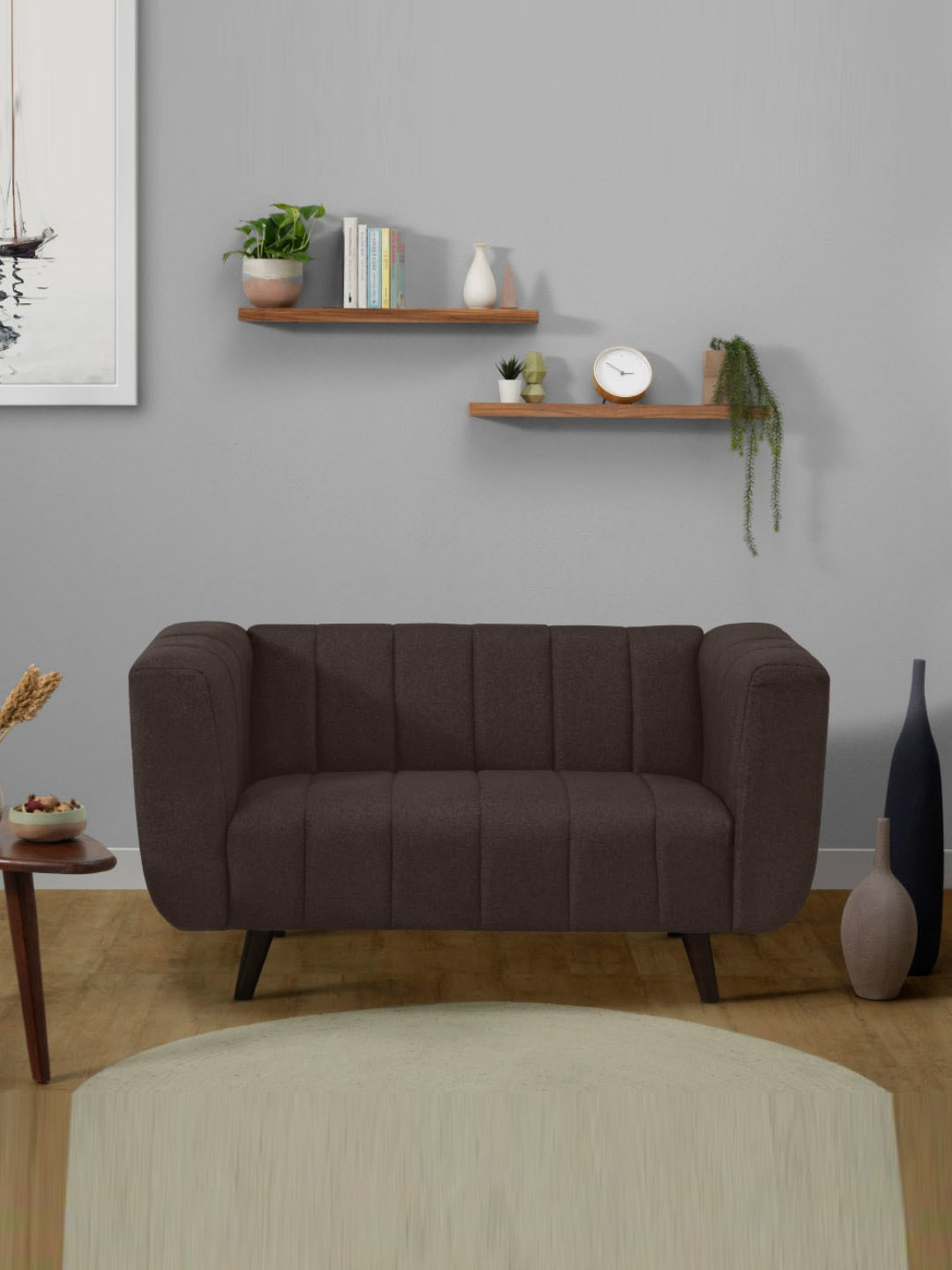 Sleepyhead Kiki Earth Brown Fabric 2 Seater Sofa