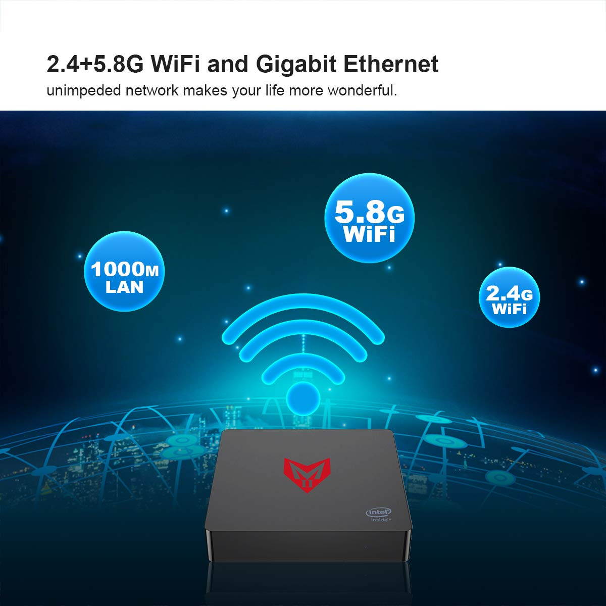 Beelink M2 Mini PC Licence Windows 10 8GB RAM LPDDR4 128GB SSD M.2 Intel Apollo Lake Pentium Silver J4205 Multimedia Office Desktop Computer HDMI 4K Display VESA Mount, Dual WiFi