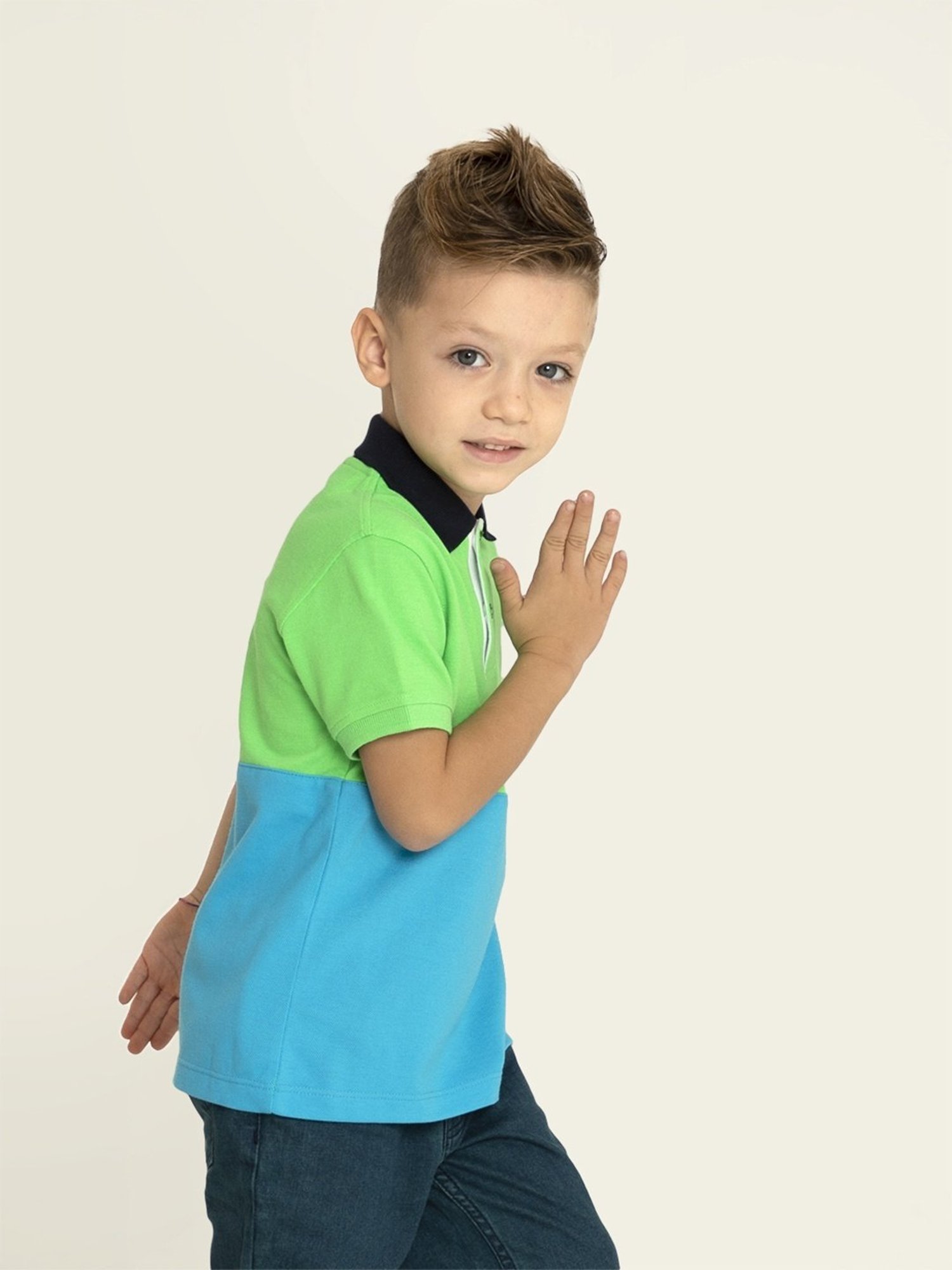 Pantaloons Junior Multicolor Cotton Striped Polo T-Shirt