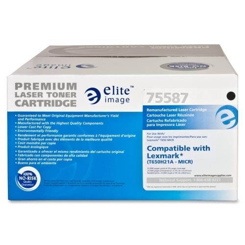 Elite Image 75587 MICR Toner Cartridge 21 000 Page Yield Black