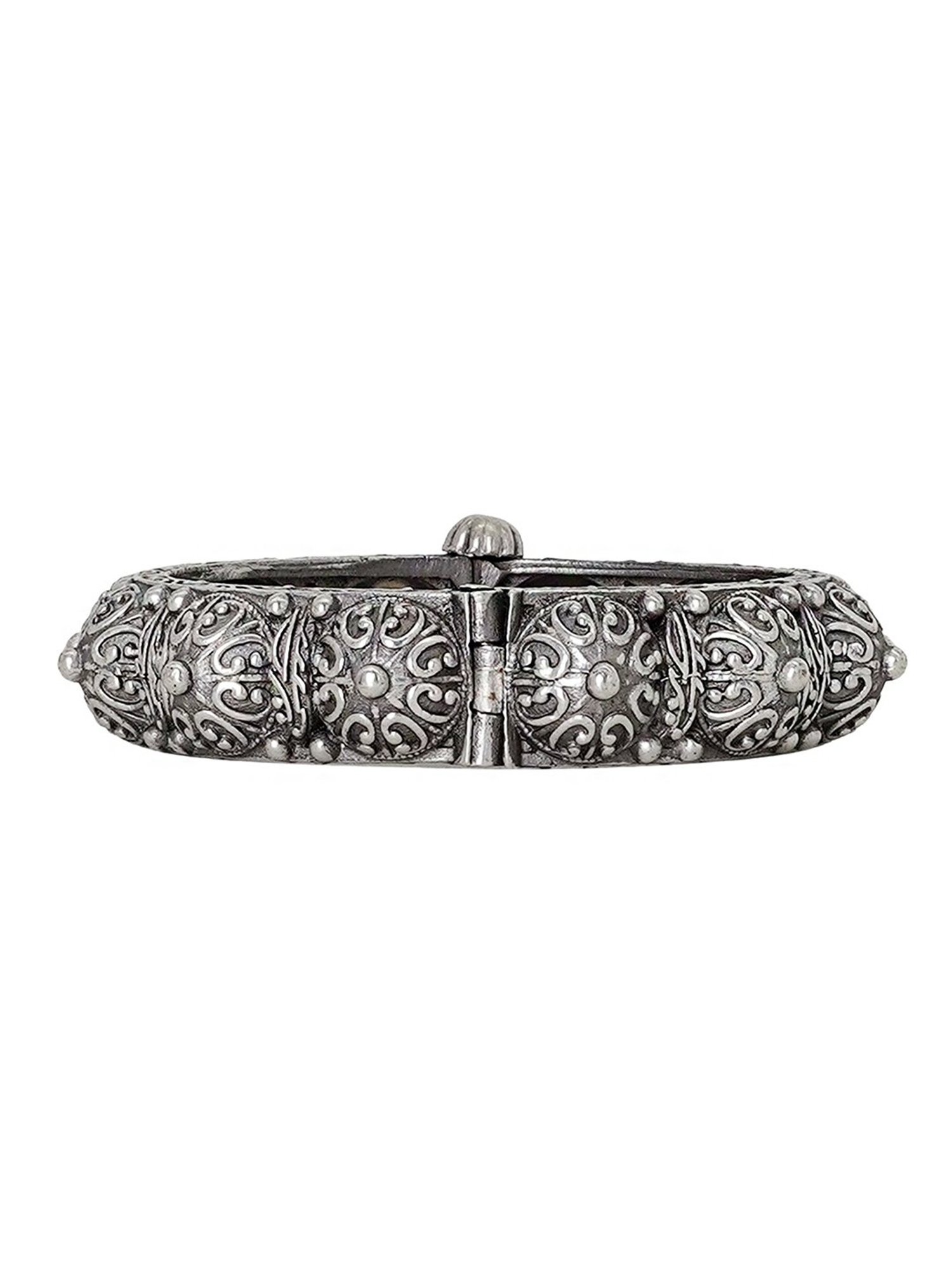 Teejh Ethnic  Avika Silver Oxidized Bangle for Women