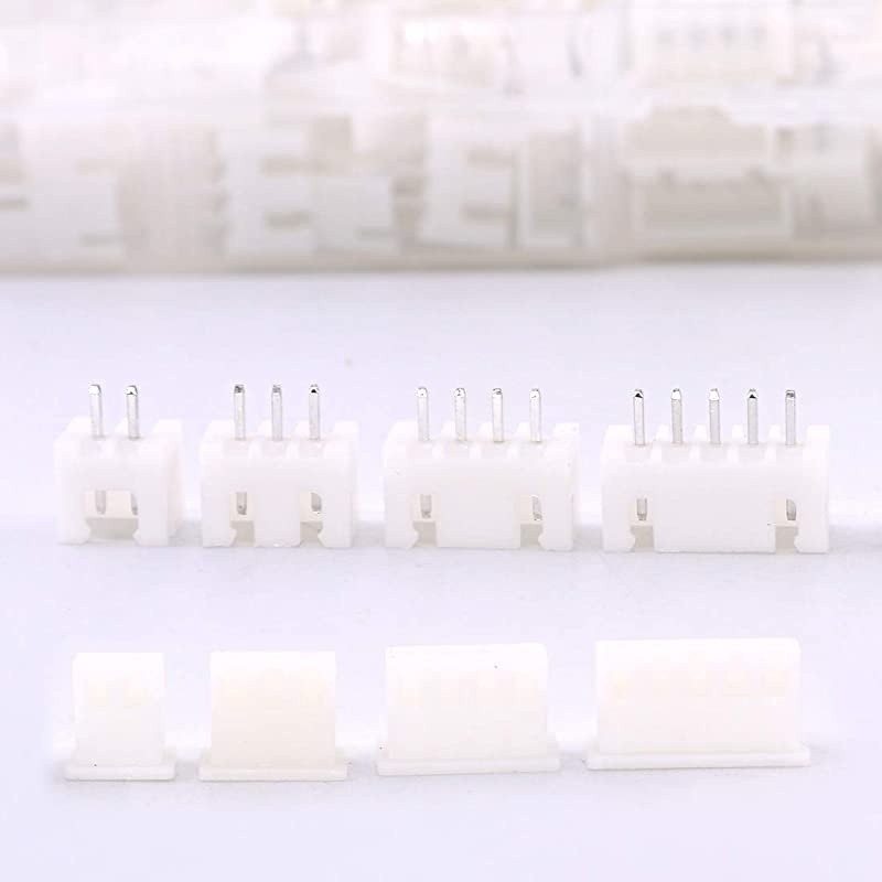 560Pcs 2.54mm 2/3/4/5 Pin Housing and Male/Female Pin Head Connector Adapter Plug Set Perfectly Compatible with JST-XHP