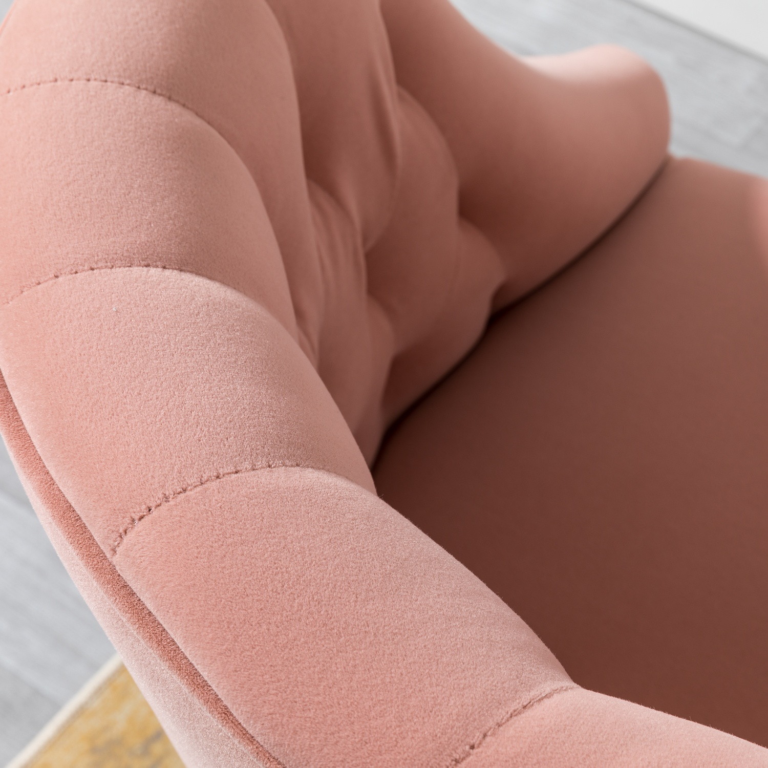 Jayden Creation Lydia Height Adjustable Velvet Task Chair with Swivel Gold Metal Base for Home Office, Bedroom, Living Room