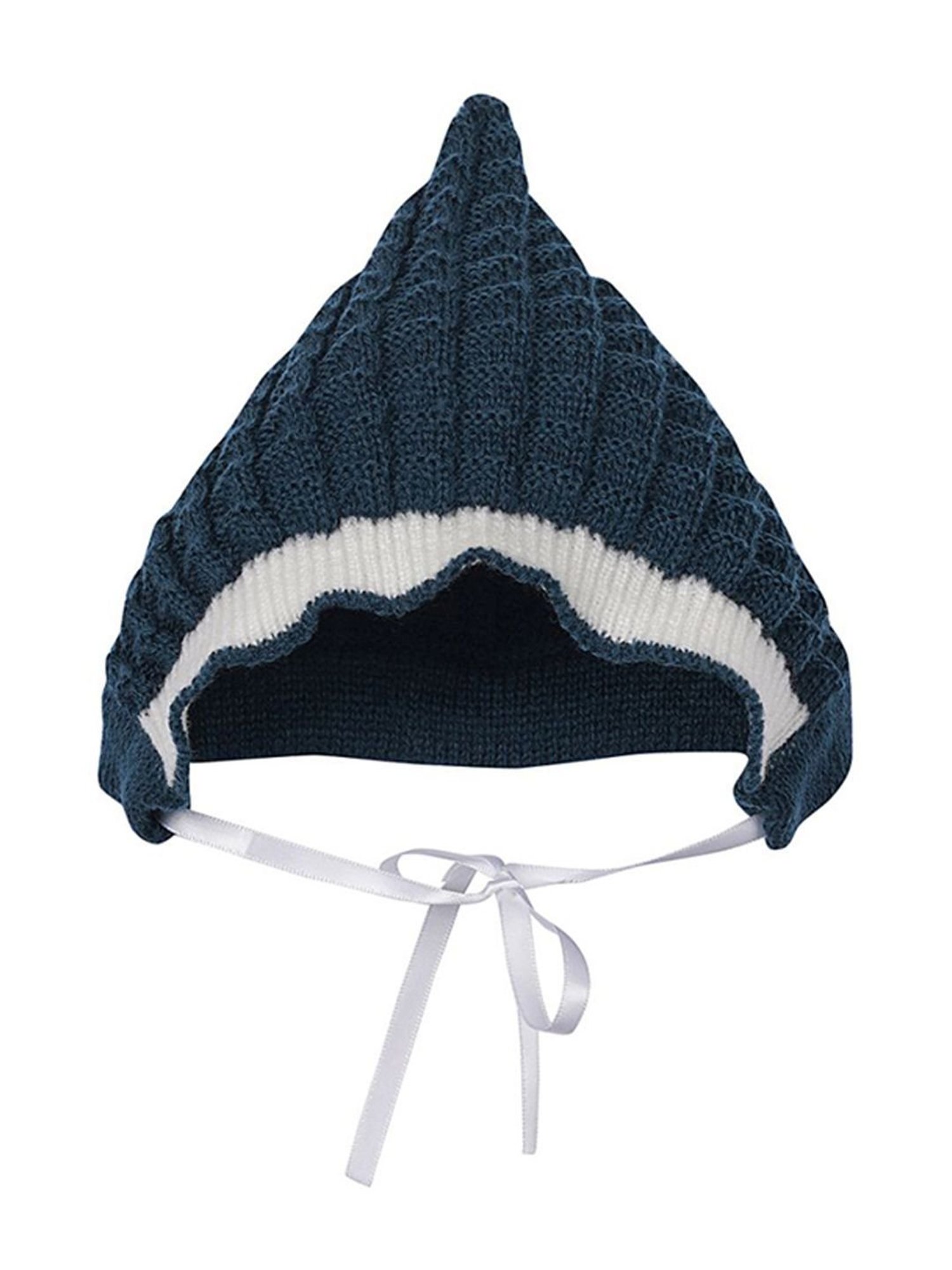 Little Angels Kids Navy & White Textured Pattern Full Sleeves Sweater Set