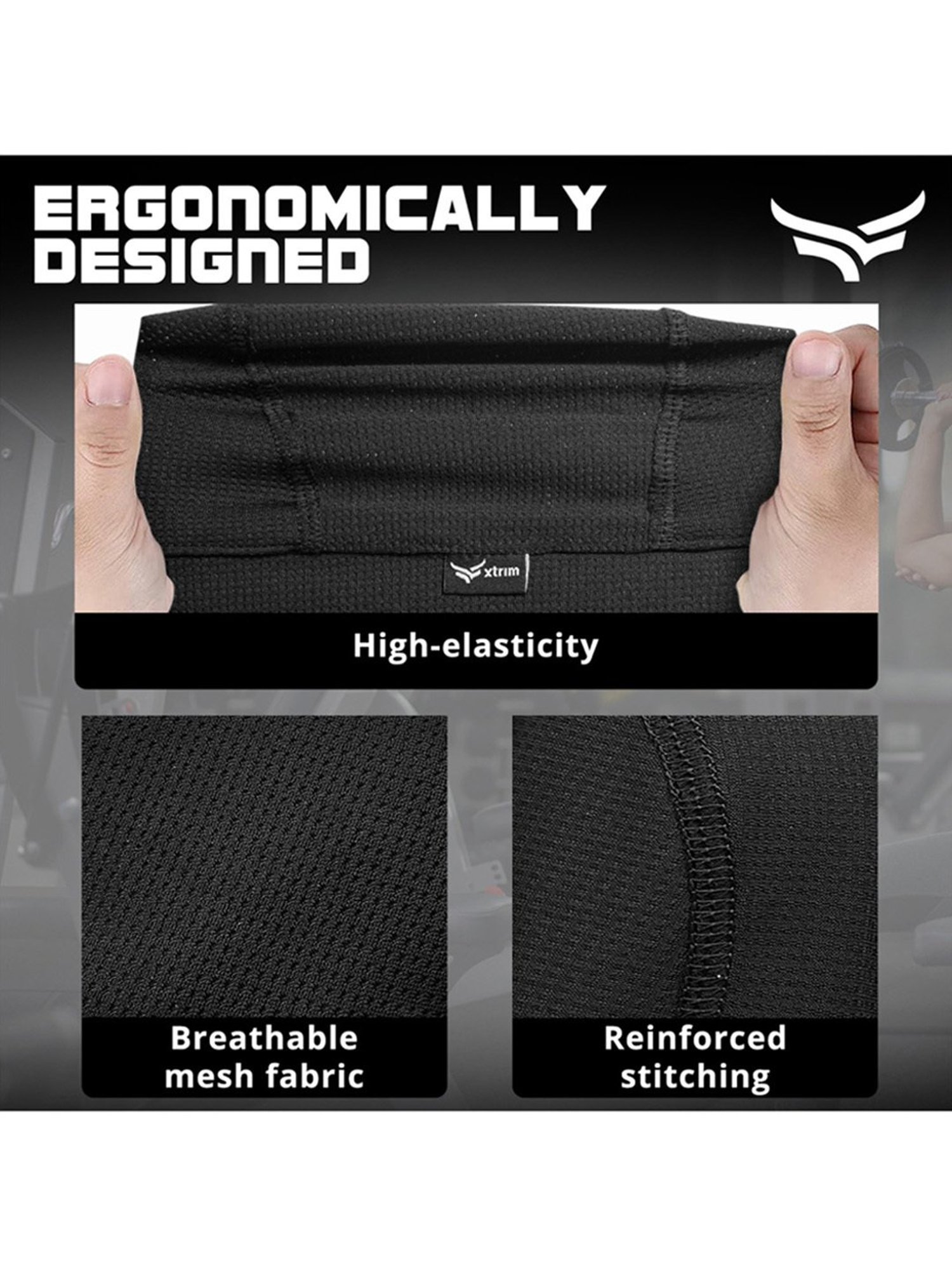 Xtrim Sweat Cooling Cotton Helmet Skull Cap (Black) Size - Free Size