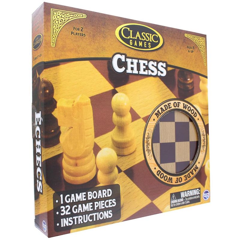 The Canadian Group Classic Games Wood Chess Set | Board & 32 Game Pieces