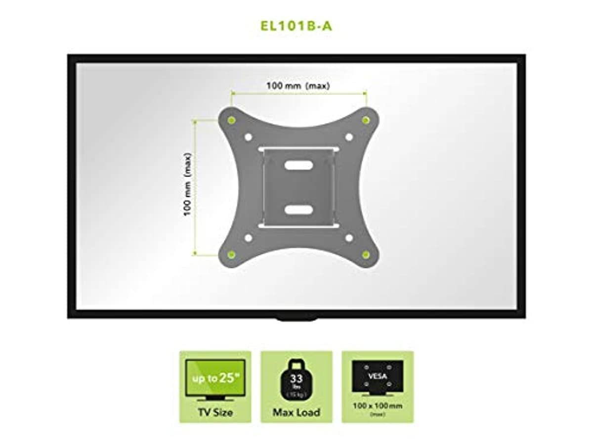 AVF EL101B-A Adjustable Tilting Low Profile TV Mount for 12-Inch to 25-Inch TV or Monitor, Black