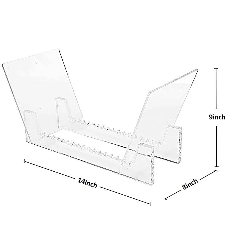 Vinyl Record Holder Acrylic Stand Premium Crystal Clear LP Rack Holds up to 50 Album Lps Functional Rack Design Perfect for 12 or 7 Singles